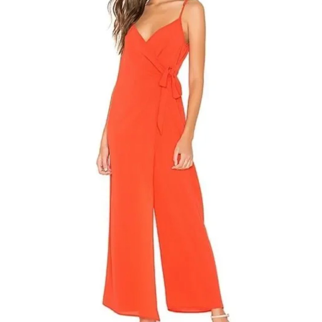 Show Me Your Mumu Daria Sleeveless Tie Waist Wide Leg Jumpsuit Women Size M